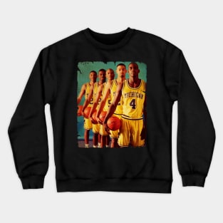 Fab Five - Vintage Design Of Basketball Crewneck Sweatshirt